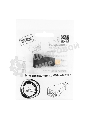 Переходник miniDisplayPort - VGA, Cablexpert A-mDPM-VGAF-01, 20M/15F, черный, пакет