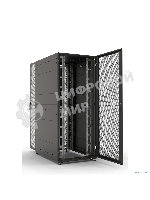 Шкаф серверныйЦМО! ПРОФ напольный 42U (800x1200) дверь перфорированная 2 шт., черный, в сборе (ШТК-СП-42.8.12-44АА-9005)