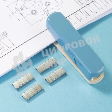 Степлер настольный Deli TA304BLUE Nusign 24/6 26/6 (20 листов) синий, 50 скоб, пластик блистер