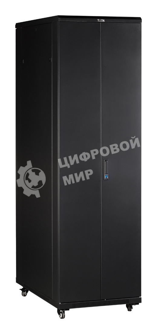 Шкаф серверный Lanmaster (TWT-CBB-42U-8X10-G1) напольный 42U 800x1000 мм пер. дв. стекл. задн. дв. двуст. 2 бок. пан. 800 кг черный IP20