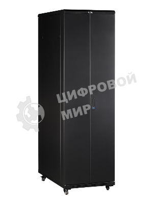 Шкаф серверный Lanmaster (TWT-CBB-42U-8X10-G1) напольный 42U 800x1000 мм пер. дв. стекл. задн. дв. двуст. 2 бок. пан. 800 кг черный IP20