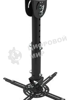 Кронштейн Wize WPA-B черный Потолочные, Макс. крепежное расстояние 260х260, макс. вес нагрузки 12 кг, Наклон,поворот °+/-15, расстояние от стены/ потолка 35-46 см