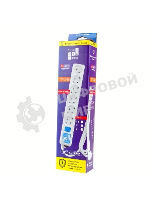 Фильтр-удлинитель Power Cube PRO SPL6-16-P-3М, 3,0 м, LC контур, 16А/3,5кВт 3*1,5мм