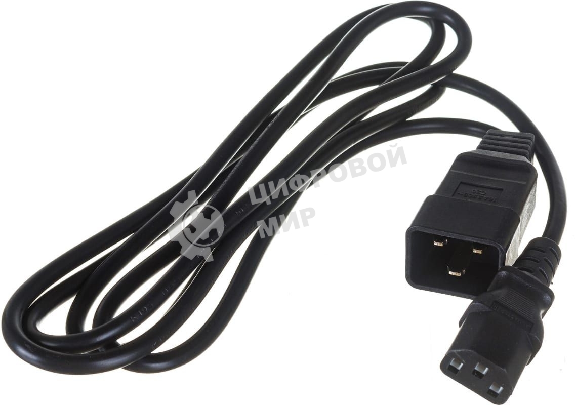 Шнур питания Lanmaster С13-C20, 3х0.75, 220В, 10А, черный, 2 метра