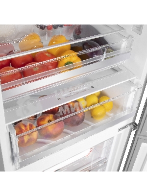 Холодильник Maunfeld MFF185NFBG бежевый двухкамерный инвертор 240/100л морозилка снизу, No Frost