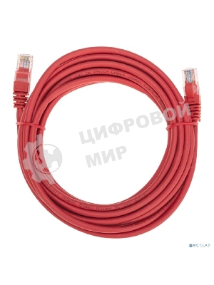 Патч-корд U/UTP Rexant cat.5e, RJ45-RJ45, 26AWG, ZH нг(А)-HF, красный, 5 м