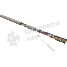 Кабель информационный Hyperline UUTP4R-C5E-S24-IN-PVC-GY-305 cat.5e UTP 4 пары 24AWG PVC внутренний 305м серый