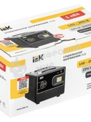 Стабилизатор напряжения IEK Hub 8кВА однофазный черный (IVS21-1-008-13)