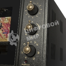 Мини-печь Maunfeld Мини-печь Maunfeld/ширина 60 см, механическое управление, 45 л,конвекция, черный+стекло,фурнитура бронза