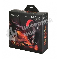 Гарнитура проводная Oklick HS-L390G DRAGON black/red 1.8m (JD-728S)