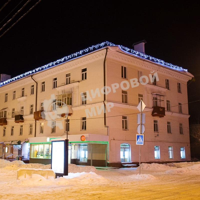 Гирлянда Neon-night Айсикл (Бахрома) светодиодная 5х0,7 м, 152 LED, черный провод каучук, белое свечение