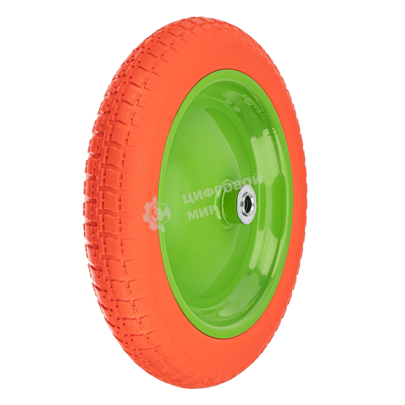 Колесо полиуретановое Сибртех 3.00-8, длина оси 90мм, подшипник 16мм