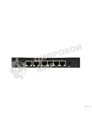 Коммутатор неуправляемый PoE ORIGO OS1206P/60W/A1A 4x100Base-TX PoE+, 2x100Base-TX, PoE-бюджет 60 Вт, корпус металл