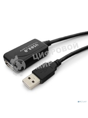 Кабель Gembird USB 2.0 удлинительный, активный 4.8м AM/AF, черный