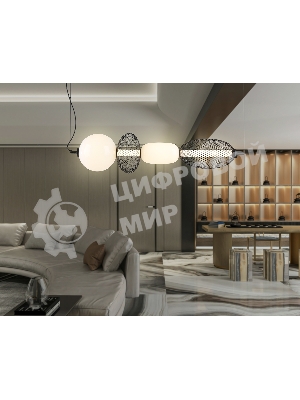 Подвесной светодиодный светильник Ambrella light LH11010 BK/FR черный/белый матовый 32W 3000K 915*220*220