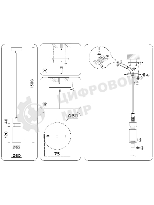 Светильник Ambrella light LH56122 BS/FR латунь/белый матовый E14 max 40W D65*1500