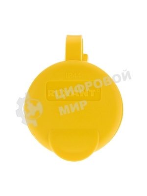 Розетка переносная влагозащищенная Rexant с крышкой, с/з, 16 А, IP44, каучук, желтый