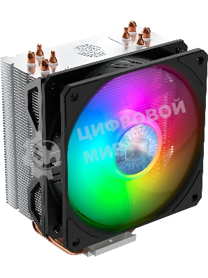 Кулер для процессора Cooler Master Hyper 212 ARGB черный, 120 мм, алюминий/медь, 1800 об/мин, 27 дБ, 4 pin, 150 Вт, 157 мм