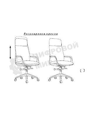 Кресло руководителя Бюрократ VEGA черный кожа крестов. алюминий