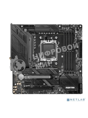 Материнская плата MSI MAG B650M MORTAR WIFI, AM5, AMD B650, 4xDDR5, 6xSATA, 2xM.2, 1xPCI-E 4.0 x16, 1xPCI-E 4.0 x4, 1xHDMI, 1xDP, 1x2.5Gb LAN, 3xUSB 3.2 Gen 2, 4xUSB 3.2 Gen 1, 1xUSB-C 3.2 Gen 2x2, 5x3.5мм аудио, 7.1, Micro-ATX