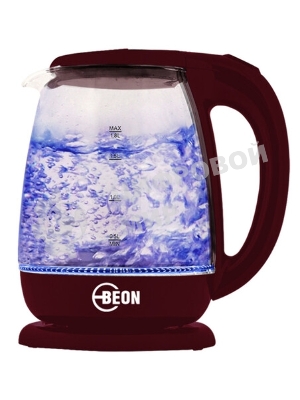 Электрочайник BEON BN-3046 бордовый, 1.8 л, 2200 Вт, скрытый нагревательный элемент