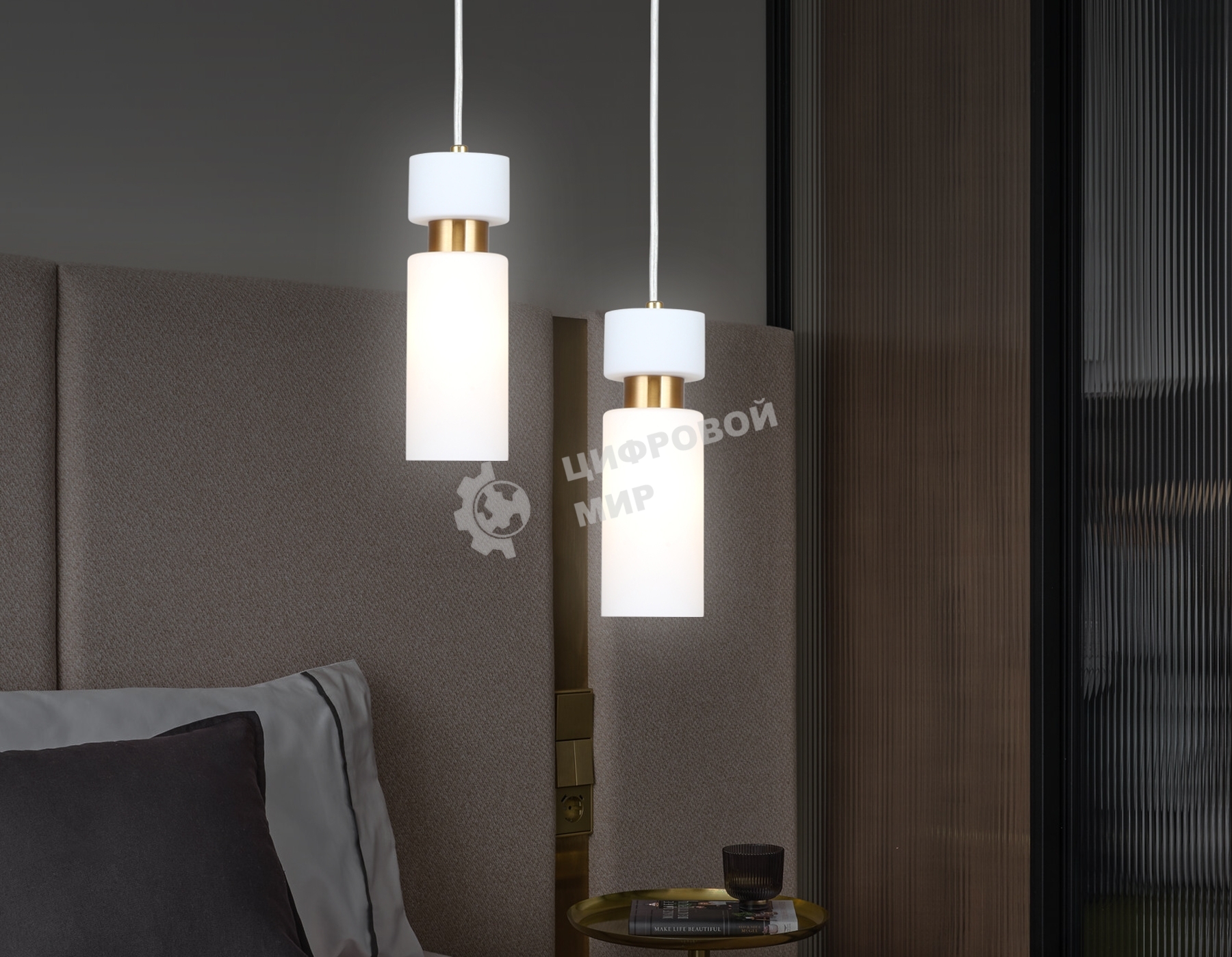 Светильник Ambrella light LH56122 BS/FR латунь/белый матовый E14 max 40W D65*1500