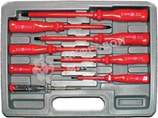 Набор отверток FIT 56127изолированные CrV, 1000 В, в чемод., набор 7 шт.+1 шт. индикаторная