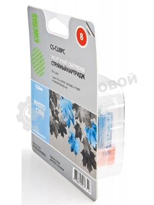 Картридж струйный Cactus CS-CLI8PC голубой (12 мл) для Canon Pixma iP6600/iP6600d/iP6700/iP6700d/MP960/MP970/PRO 9000