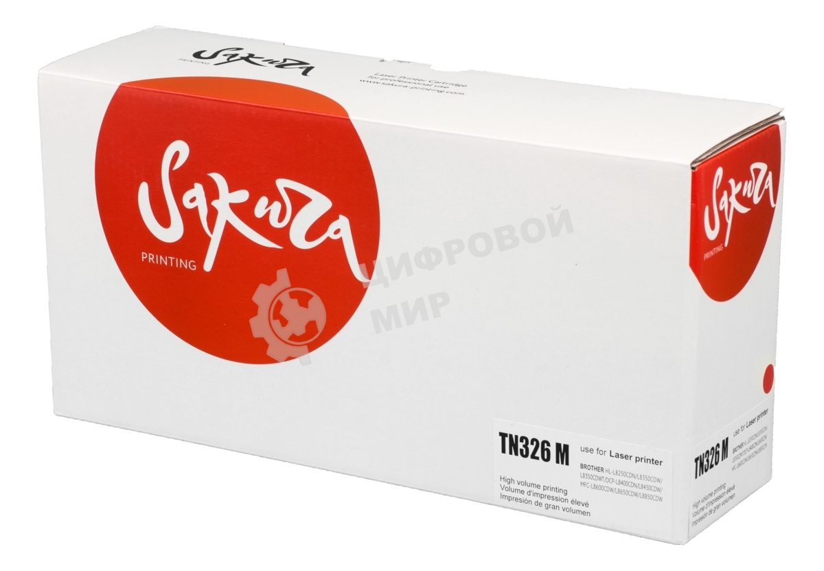 Картридж лазерный Sakura TN326M для Brother HL-8250, DCP-8450, MFC-8650, пурпурный, 3 500к.
