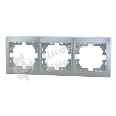 Рамка 3-м Мира горизонт. метал. сер. Lezard 701-1000-148