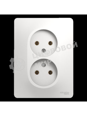 Розетка 2-м СП Glossa 16А IP20 без заземл. бел. SchE GSL000120