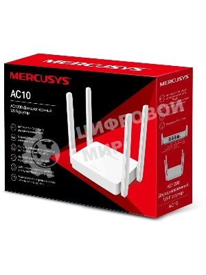 Роутер беспроводной Mercusys AC10 AC1200 10/100BASE-TX белый