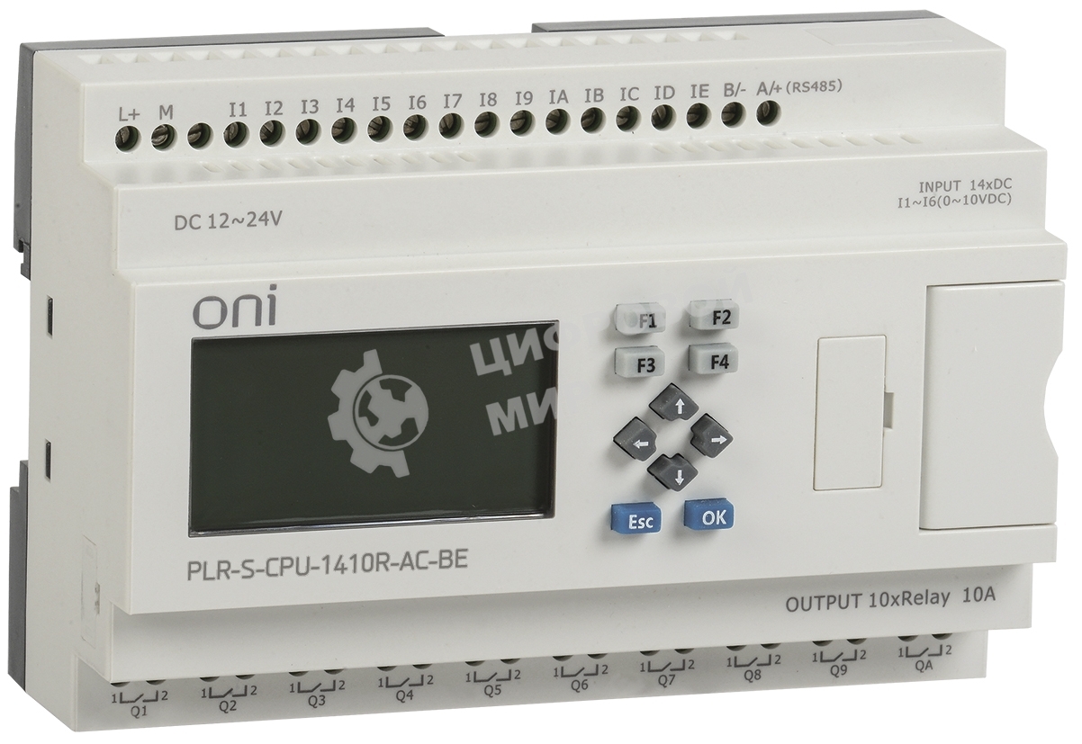 Реле логическое PLR-S. CPU1410(R) 220В AC с экраном ONI PLR-S-CPU-1410R-AC-BE