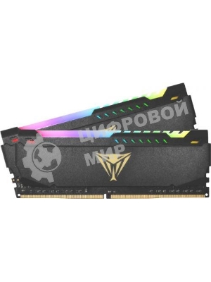 Оперативная память Patriot Viper Steel, DDR4, 64GB (2x32GB), 3200MHz, CL18, DIMM, с радиатором, RGB, черный