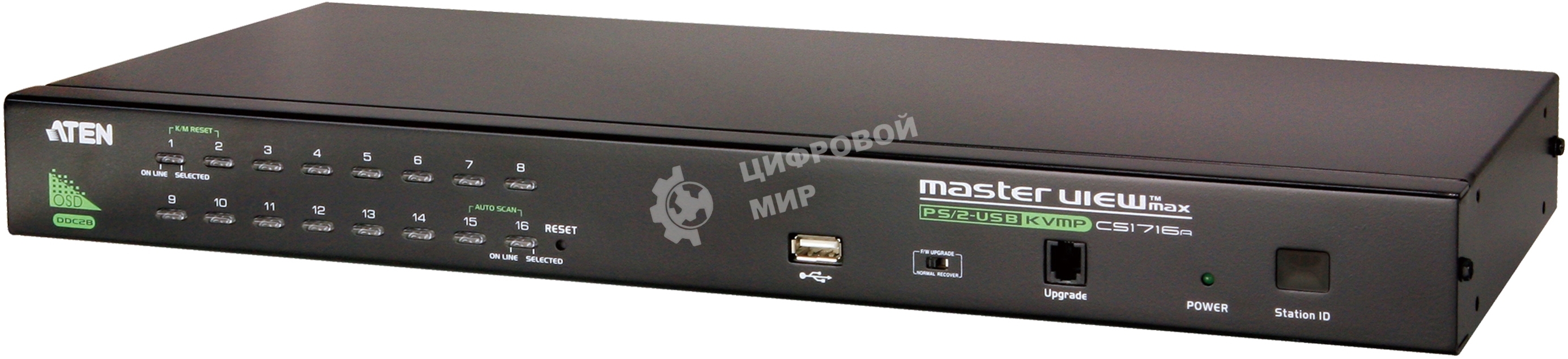 Переключатель KVM ATEN CS1716A-AT-G 16-port, USB, rackmountable, в компл. кабели 2x1.8м