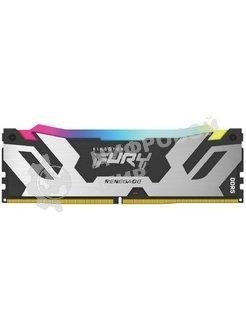 Оперативная память Kingston Fury Renegade, DDR5, 16Gb (1x16Gb), 6400MHz, CL32, DIMM, с радиатором, RGB, серебристый/черный
