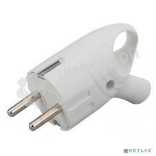 Вилка с/з угловая с кольцом 16A белая ЭРА (24/480/5760)