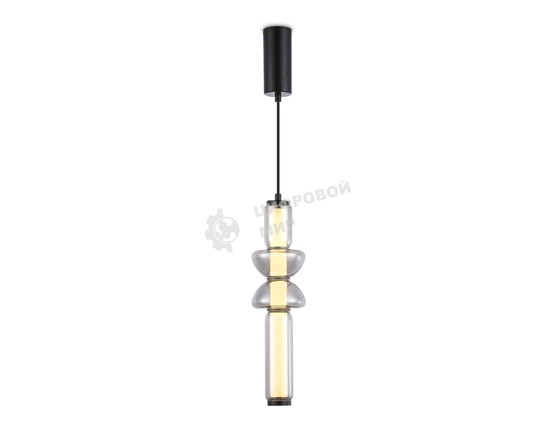Подвесной светодиодный светильник Ambrella light LH11021 BK/SM черный/дымчатый 17W 3000K D120*435