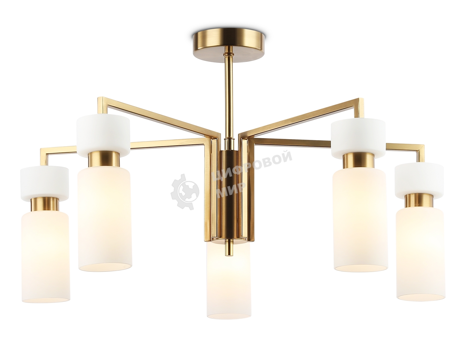 Люстра Ambrella light LH56124/5 BS/FR латунь/белый матовый E14*5 max 40W D605*350