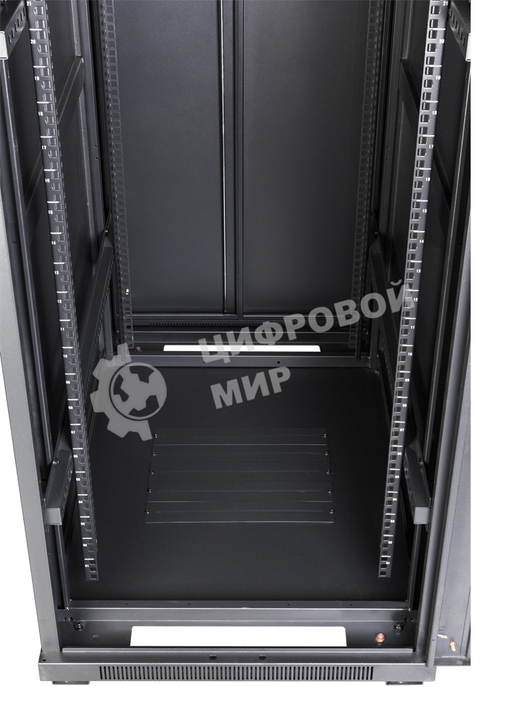 Шкаф серверный Lanmaster (TWT-CBB-42U-8X10-G1) напольный 42U 800x1000 мм пер. дв. стекл. задн. дв. двуст. 2 бок. пан. 800 кг черный IP20