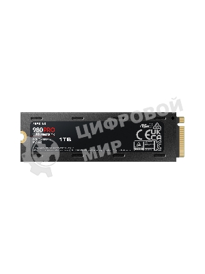 Накопитель SSD Samsung 980 PRO, 1TB, PCIe 4.0 x4, M.2 2280, NVMe, R/W 7000/5000, с радиатором