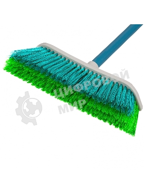 Щетка Home Palisad пластмассовая для подмет. пола с комбин. щетиной, 27 см, с черенком, 120 cм