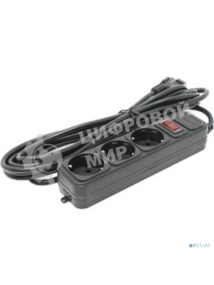 Сетевой фильтр ExeGate EX221182RUS SP-3-5B (3 розетки, 5 м, евровилка, черный)