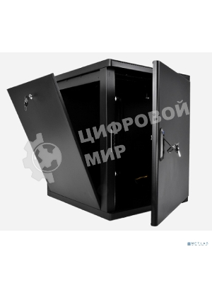 Шкаф телекоммуникационный ЦМО настенный разборный 12U (600 x 650) съемные стенки, дверь металл, черный (ШРН-М-12.650.1-9005)