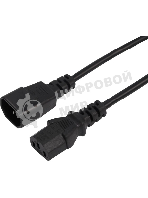 Шнур сетевой Rexant IEC 320 C13 – IEC 320 C14 3x0,75мм², длина 1,8м