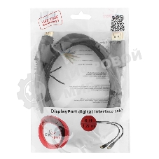 Кабель DisplayPort Gembird/Cablexpert CC-DP2-6, v1.2, 1.8м, 20M/20M, черный, экран, пакет