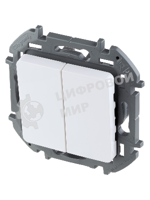 Выключатель 2-клавишный 10AX 250 В белый