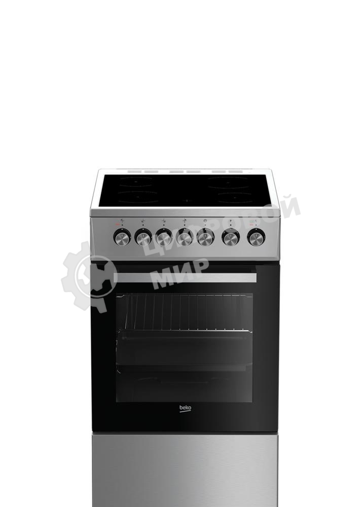 Плита электрическая Beko FSS57100GX серебристый, конфорок 4 шт, духовка 60 л, 50 см x 85 см x 60 см