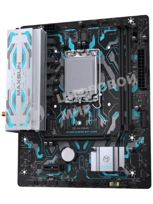 Материнская плата Maxsun MS-B760M GAMING WIFI GANK V2, LGA 1700, Intel B760, 2xDDR5, 4xSATA, 1xM.2, 1xPCIe 4.0 x16, 1xPCIe 3.0 x4, 1xHDMI, 1xVGA, 1x1Gb LAN, 2xUSB 3.2 Gen 2, 4xUSB 2.0, Bluetooth, Wi-Fi 802.11ax, 7.1, Micro-ATX