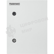 Универсальный монтажный шкаф МASTERMANN-12У. Габариты (внешние): 300х400х150 (ШхВхГ) Комплектация: замок 2 шт, ключ 1 шт, монтажная плата 1шт, гермовводы (MG-25) 2 шт, усиленные петли, уплотнительная резинка на корпусе. Полезная глубина 95 мм.